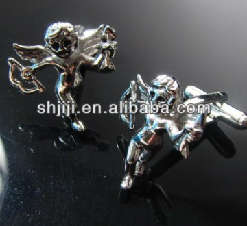 Christamas Gifts Men Suits Accessory Lovely Angel Silver Cufflinks