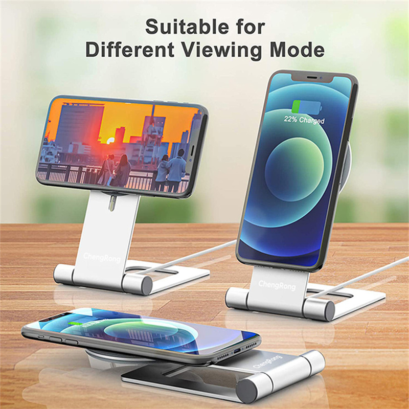 Aluminum Phone Stand with Magnet Wireless Charger