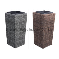 Garden Furniture Outdoor Rattan Trash Bin Wicker Can Pat Garden Furniture Outdoor Rattan Trash