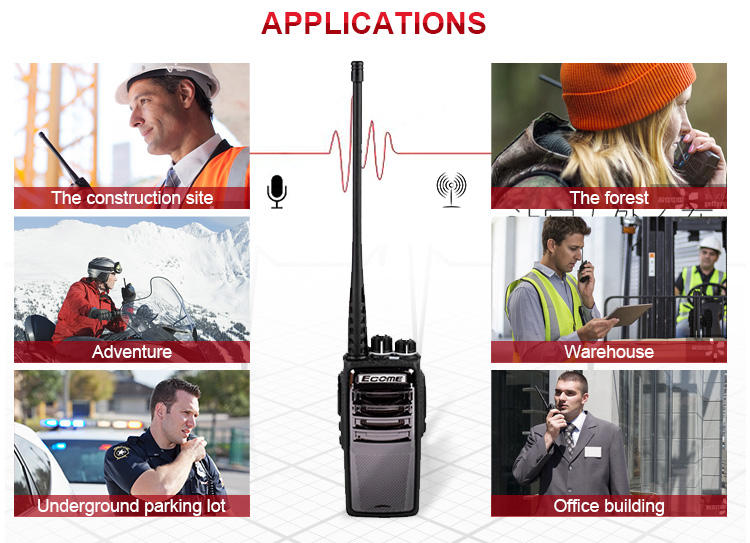 ECOME ET-300 Best Seller 7 vatios interiores Radio Walkie Talkie