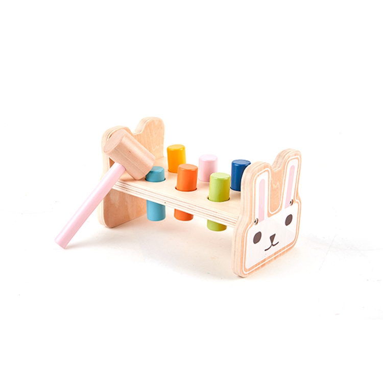 Customized Kids Cute Bunny Christmas Gift Wooden Hammer Toy,Wooden Pounding Bench