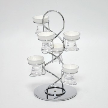 Rotating 6 ways metal decorative egg stands