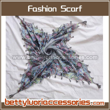 printting scarf scarf with tassels