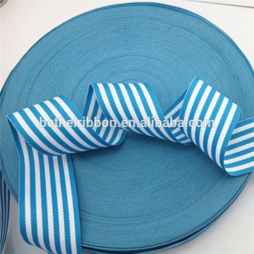 High quality stripe material printed glitter ribbon