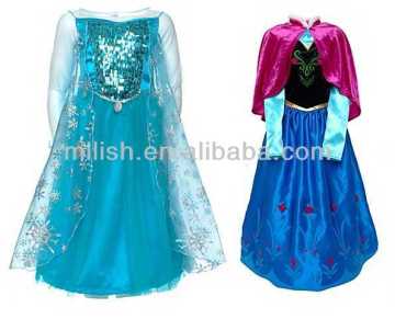 wholesale princess Anna Elsa dress frozen princess elsa costume MAA-1581