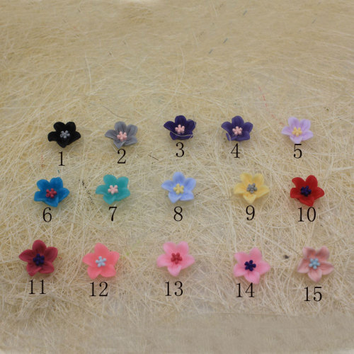 12MM Colorful Flatback Resin Flower Beads Flower Cabochons Jewelry Making DIY