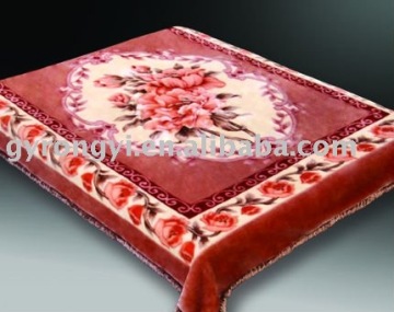100% polyester printed raschel double blanket
