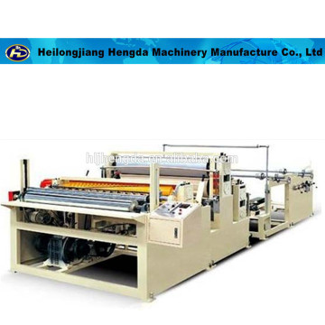 Toilet paper rewinding machine and slitting machine