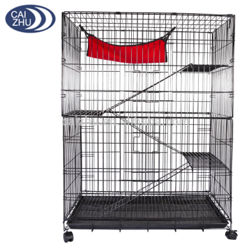 2016 Large stainless steel handmade breeding cat cage with 4 wheels