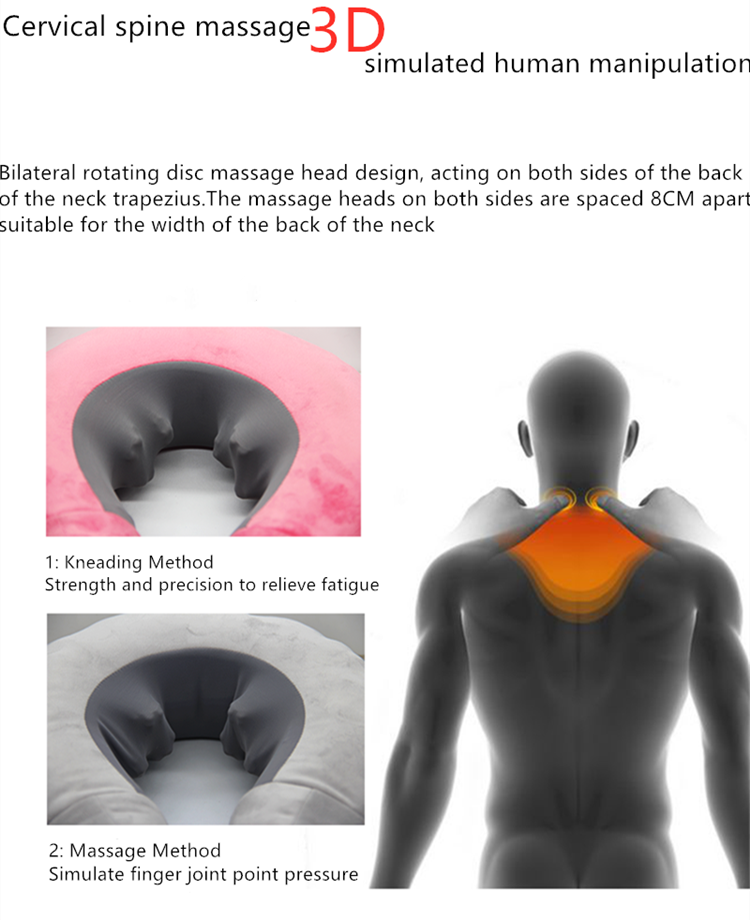 infared heating intelligent inflatable neck shoulder massage pillow