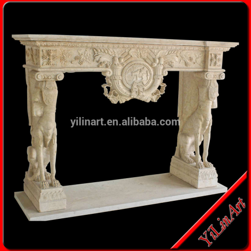 Popular Sale Carved Antique Marble Stone Indoor Used Fireplace Mantel