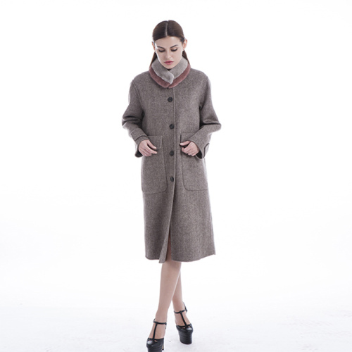 Single-breasted cashmere winter coat