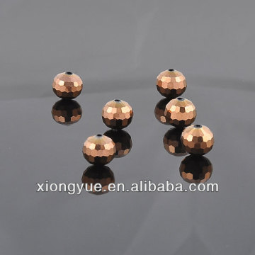 Hot selling copper plated ball shaped crystal glass beads