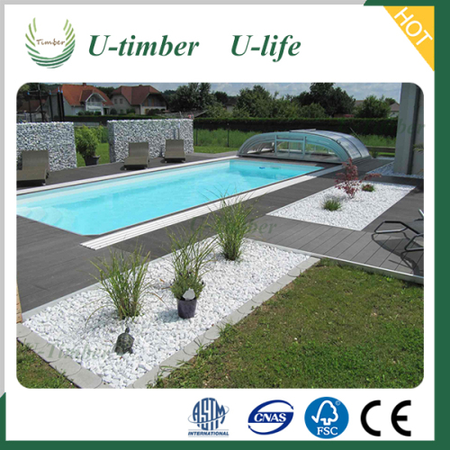 Anti-slip WPC composite decking flooring for swimming pool, terrace, gallery