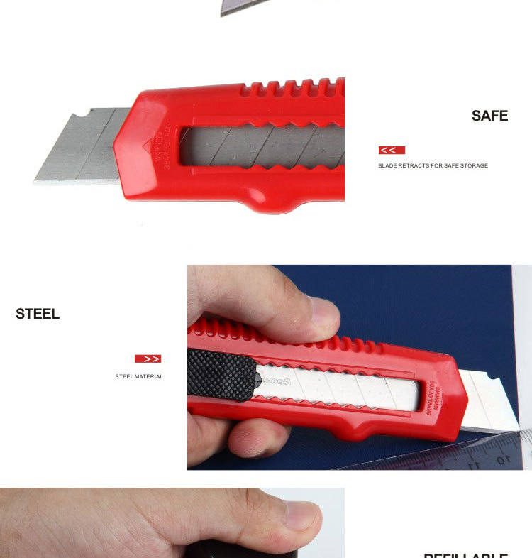 China Factory Economical and Durable 18mm Safety Lock Utility Knife