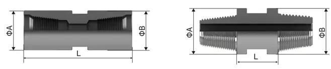 Sinodrills API Thread Connector Solid Bar Female Male Pipe Adapter for Mining Alloy Steel Carbide PDC Cutter