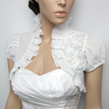 Short Sleeve Bridal Chiffon Wedding Bolero Jacke?