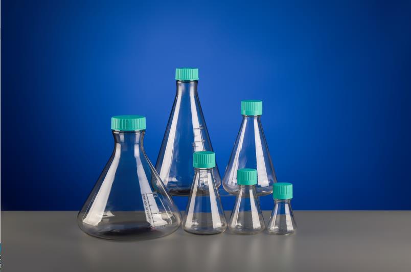 125ml polykarbonaatti Erlenmeyer Flasks litteä pohja