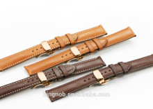 18 19 20 21 22 mm Stainless Steel Ross Gold Deployment Clasp Leather Watch Band Strap