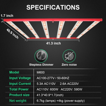 600w de alumínio alimentável LED Grow Light