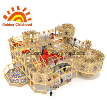 Wooden Castle Indoor Playground Equipment Untuk Anak-Anak