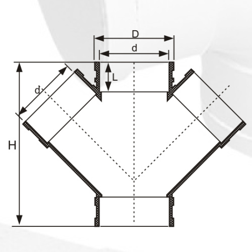 Din Drenagem Upvc Y-cross Cinza Cor