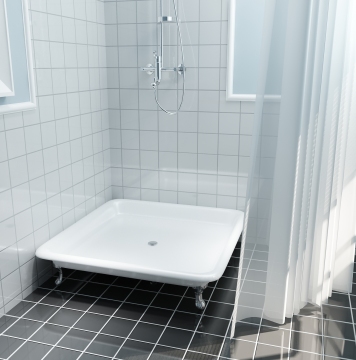 Freestanding Decorative Shower Trays and Cast Iron Shower Pans with Bathroom Accessories