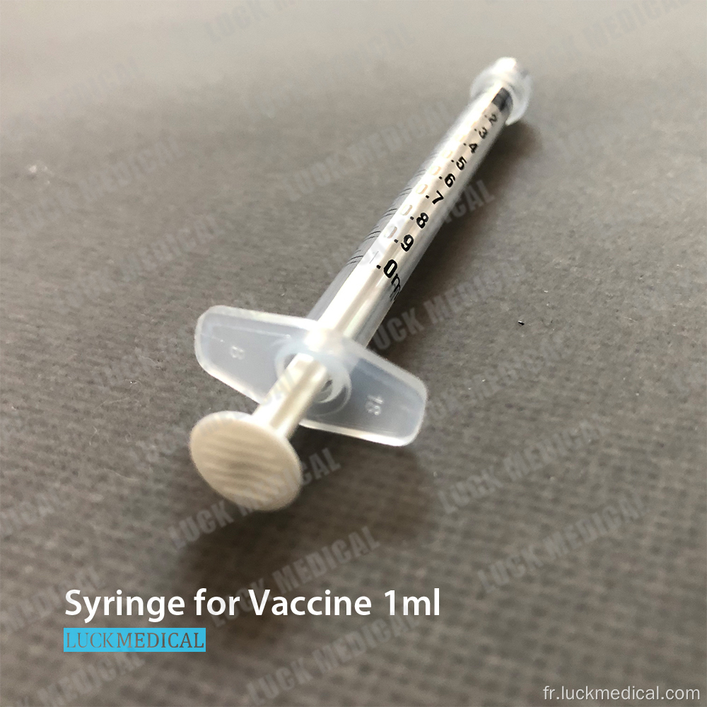 Syringe 1 cc sans aiguille pour le vaccin