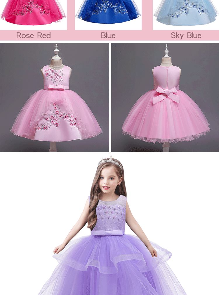 Children's Clothing Spring And Summer Models Flower Girls Dress Children's Lace Princess Dress Mesh Dress