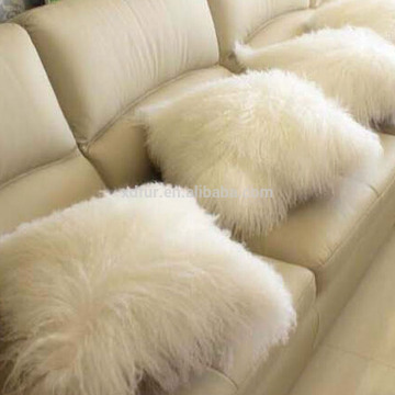 Mongolian lamb fur pillows