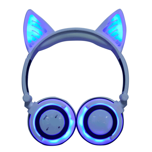 Casques d&#39;écoute de dessin animé à lumière LED Écouteurs d&#39;oreille de chat sans fil