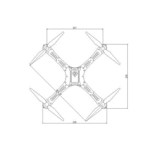 Kit mini frame da 360 mm con carrello di atterraggio a U