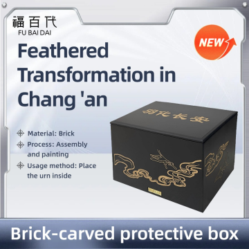 Boîte de protection d'urne faite à la main sur mesure avec sculpture