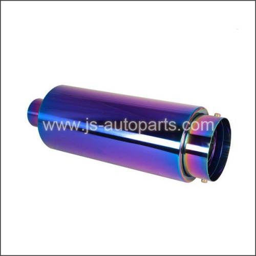 SS LIKE BURNT CHAMELEON FINISH MUFFLER W  TIP INLET 2.5 OUTLET4 LENGTH 16.6