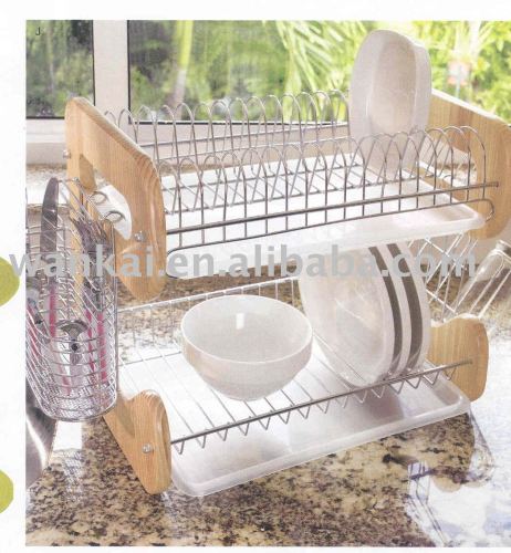 dish rack,wooden dish rack ,wire rack