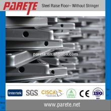 Bare finish steel false floor tiles