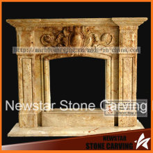 Natural Stone Freestanding Indoor Fireplace Designs