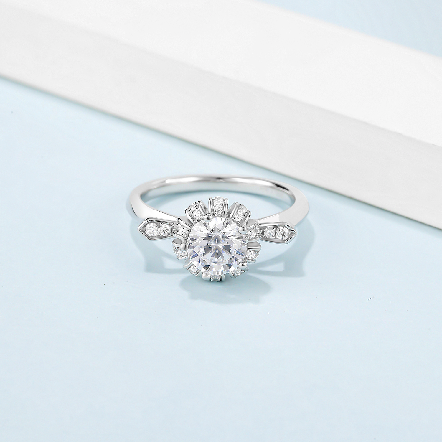 Simplest Engagement Silver Ring For Women Wedding Ring Four Prong Crystal  925 Silver Jewelry Rings For Anniversary