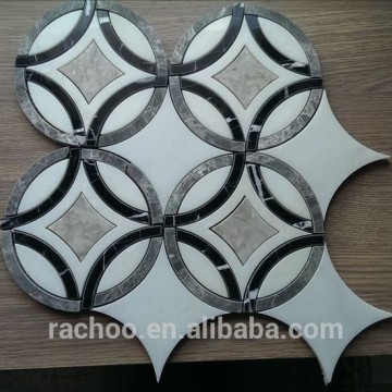Marble waterjet mosaic backsplash tile
