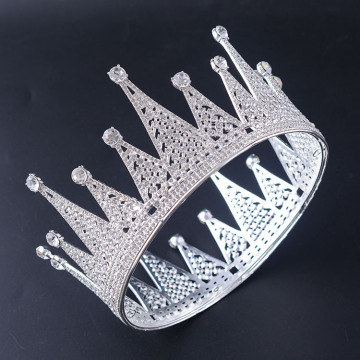 Corona de desfile de diamantes de imitación simple y elegante