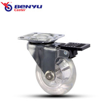 Light Duty Clear Polyurethane Swivel Caster with Brakes