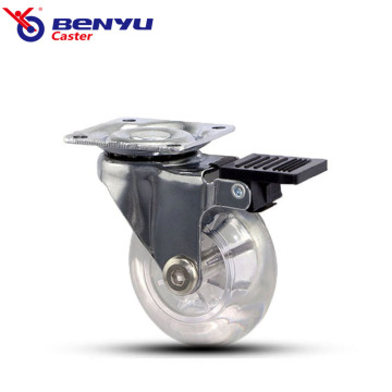 Light Duty Clear Polyurethane Swivel Caster with Brakes