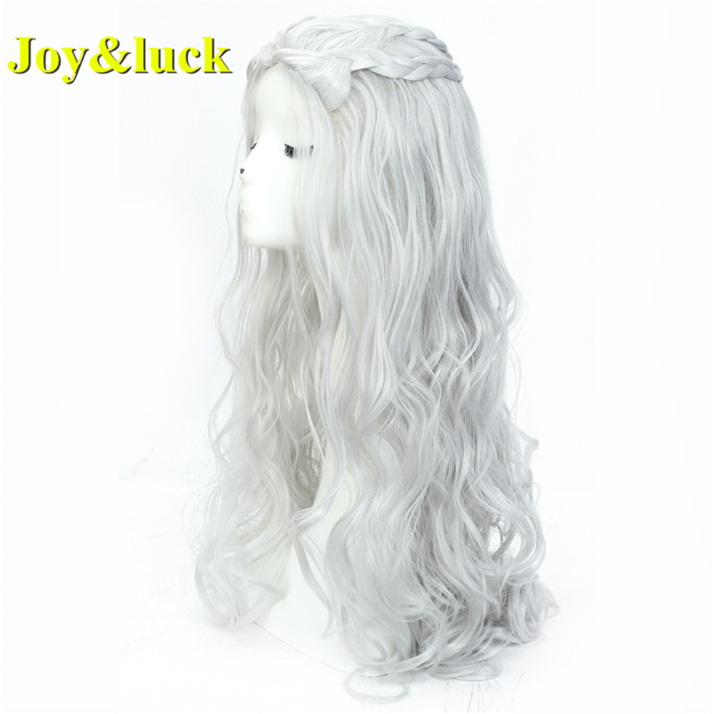 24inch Long Natural Wavy Wig Wholesale Price Blonde Gold Braided Hair Style Costume Cosplay Wig for Women Synthetic Hair Wigs