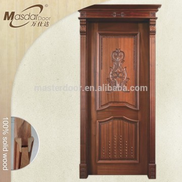 Factory price of exterior wood door carving design