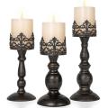 Distressed Black Candle Holders for Pillar Candles