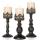 Огорченные черные держатели свечей для свечей с колоннами