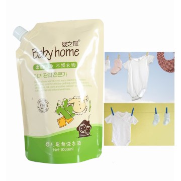 Customized 1L baby aloe washing powder packaging spout-bag