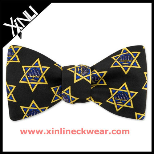 Hanukkah Menorah Silk Bow Tie