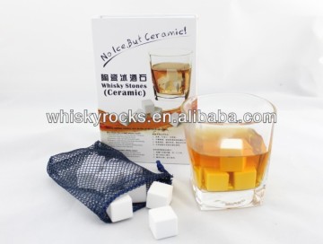 Hot selling Whiskey Sipping Stones Chilling Ceramic Cooler Chilling Rocks Ice White Rocks Stones