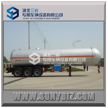 three axles propane LPG tank semi trailer 58500L lpg toroidal tank